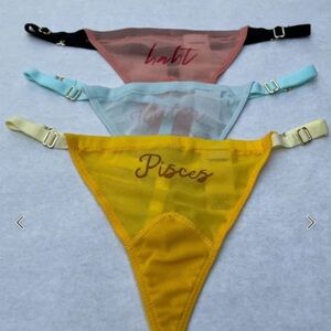 We are HAH free people zodiac panty set of 3 one size
